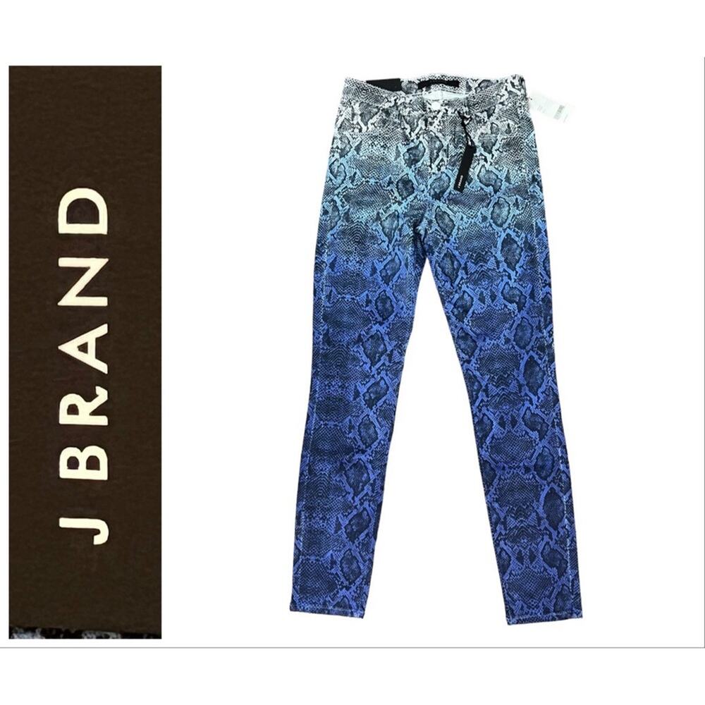 J BRAND ALANA Black White Blue Purple Reptile High-Rise Crop Skinny Jeans NWT 26